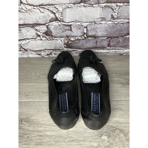 Santorini Black Leather BasketWeaves Woven Tassel Loafers Men’s Sz 9.5M US/43EU - Picture 15 of 16